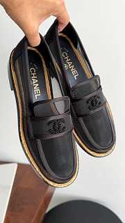 Bagsaaa Chanel Pearl Logo Black Mesh Loafer - 1