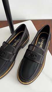 Bagsaaa Chanel Pearl Logo Black Mesh Loafer - 2
