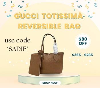Bagsaaa Gucci Totissima small reversible tote bag 839124 brown - 21cm