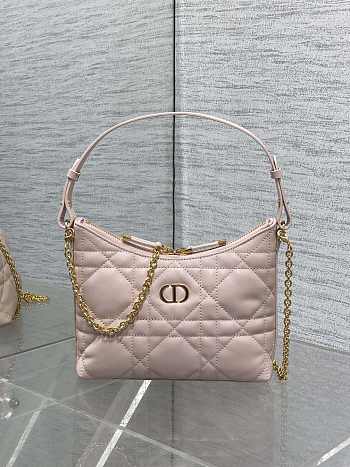 Bagsaaa Dior Miss Caro Diorling Mini Bag with Chain Powder Pink Macrocannage Lambskin - 21cm