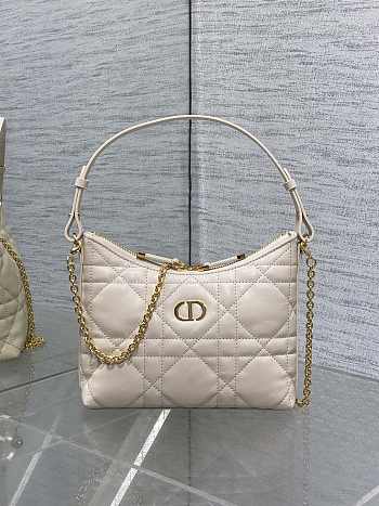 Bagsaaa Dior Miss Caro Diorling Mini Bag with Chain Latte Macrocannage Lambskin - 21cm