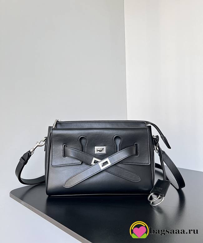 Bagsaaa Balenciaga Bel Air Small Zipped Messenger Bag Black - 30cm - 1