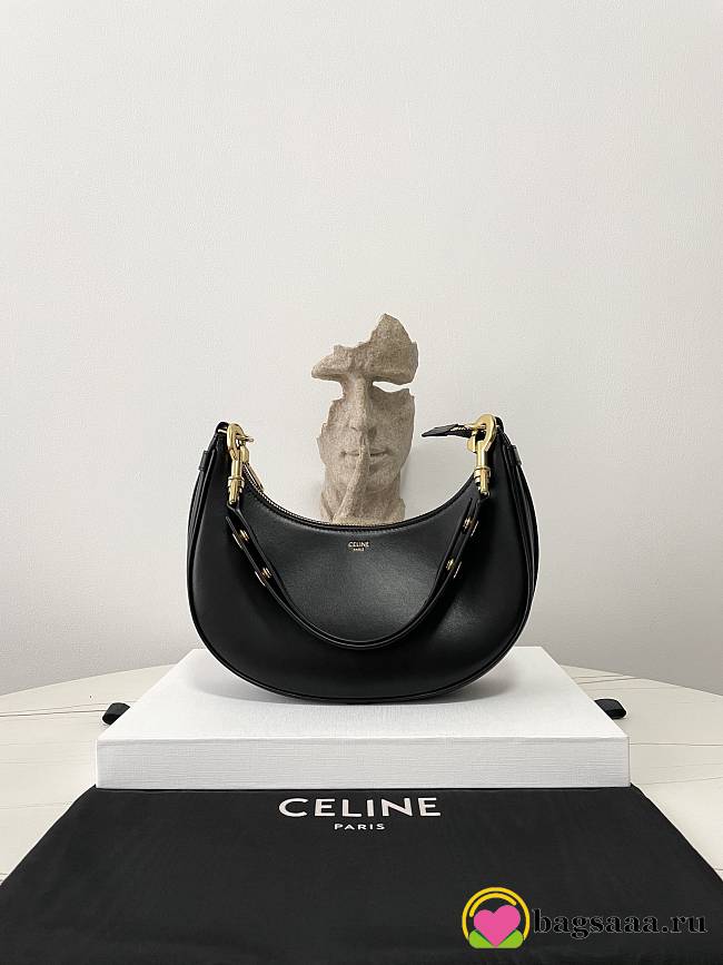 Bagsaaa Celine Medium Ava Strap Bag In Smooth Calfskin Black - 24cm - 1