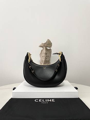 Bagsaaa Celine Medium Ava Strap Bag In Smooth Calfskin Black - 24cm