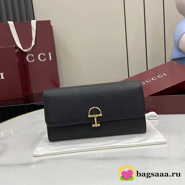 Bagsaaa Gucci Softbit continental wallet 828147 black - 19cm - 1