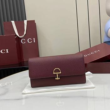 Bagsaaa Gucci Softbit continental wallet 828147 dark red - 19cm
