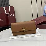 Bagsaaa Gucci Softbit continental wallet 828147 brown - 19cm - 1