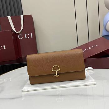 Bagsaaa Gucci Softbit continental wallet 828147 brown - 19cm