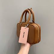 Bagsaaa Miu Miu Arcadie leather mini-bag 5BP088 brown - 19cm - 3