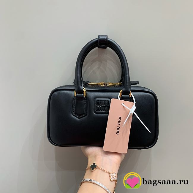 Bagsaaa Miu Miu Arcadie leather mini-bag 5BP088 black - 19cm - 1