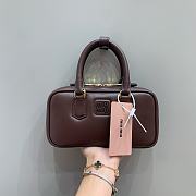 Bagsaaa Miu Miu Arcadie leather mini-bag 5BP088 dark brown - 19cm - 1