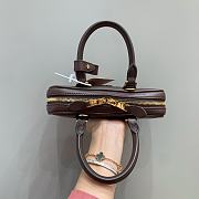 Bagsaaa Miu Miu Arcadie leather mini-bag 5BP088 dark brown - 19cm - 4
