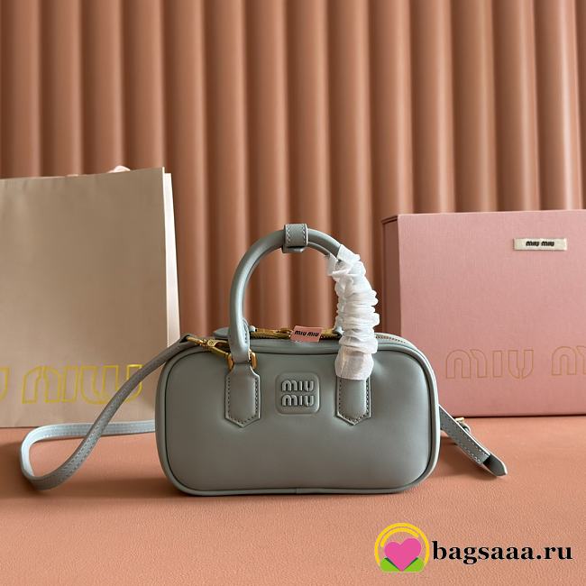 Bagsaaa Miu Miu Arcadie leather mini-bag 5BP088 light blue - 19cm - 1