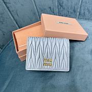 Bagsaaa Miu Miu Matelassé Leather Wallet light blue - 11.5cm - 1