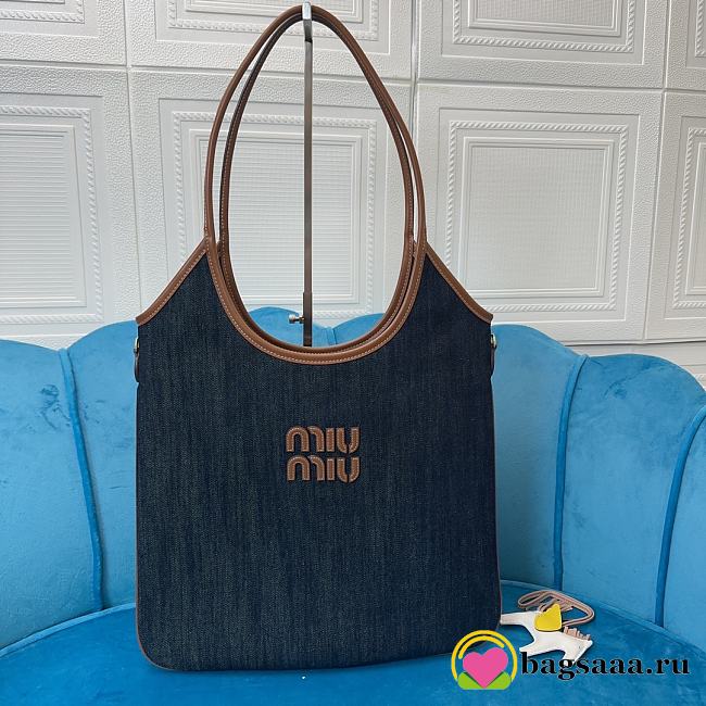 Bagsaaa Miu Miu IVY denim bag 5BG231 - 40cm - 1