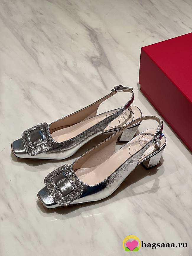 Bagsaaa Roger Vivier Belle Vivier Slingback Pumps in silver - 1