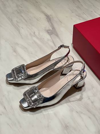 Bagsaaa Roger Vivier Belle Vivier Slingback Pumps in silver