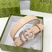 Bagsaaa Gucci Belt Beige & Silver - 3cm - 2