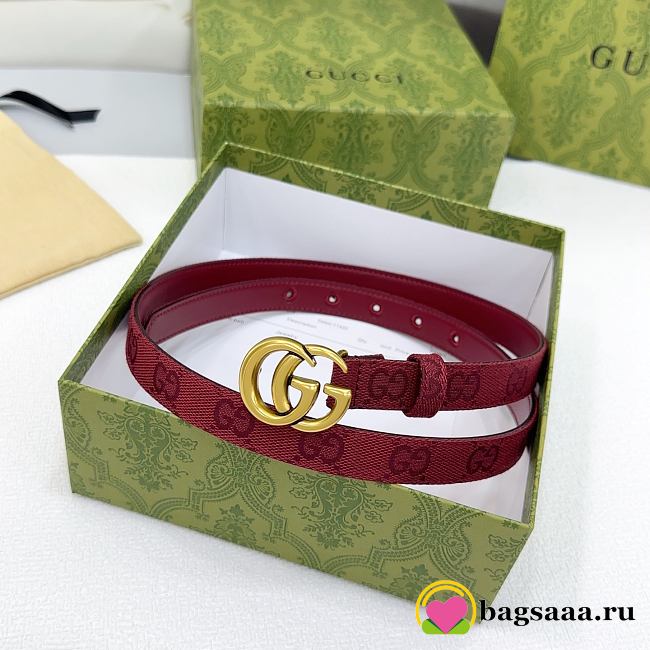 Bagsaaa Gucci Belt Red & Gold - 2cm - 1