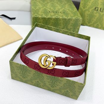 Bagsaaa Gucci Belt Red & Gold - 2cm