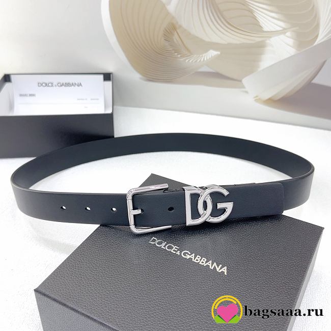 Bagsaaa D&G Belt Black & Silver - 3cm - 1