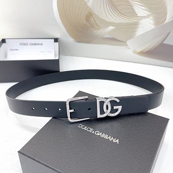 Bagsaaa D&G Belt Black & Silver - 3cm