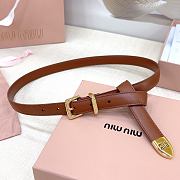 Bagsaaa Miu Miu Belt Brown & Gold - 2cm - 1
