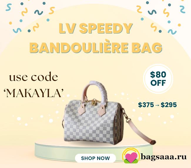Bagsaaa Louis Vuitton N40608 Speedy Bandoulière 25 Damier Azur - 1