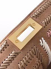 Bagsaaa Fendi Peekaboo ISeeU Small brown leather bag with FF interlacing - 27cm - 2