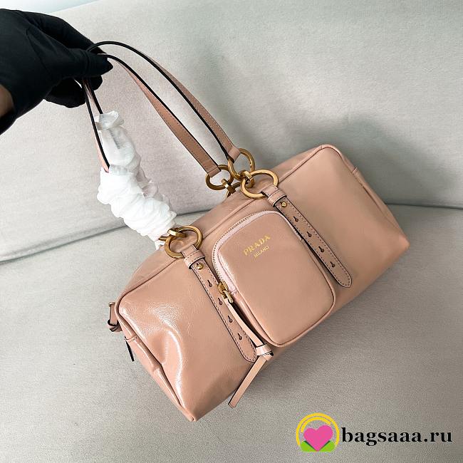 Bagsaaa Prada Dangle medium leather top-handle bag 1BB138 powder pink - 30cm - 1