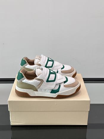 Bagsaaa Valentino Joie De Jouer Low-Top Trainer In Nappa Calfskin white/green