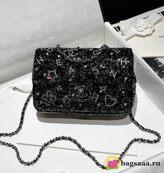 Bagsaaa Chanel Small Flap Bag Black Crystal - 20cm - 1