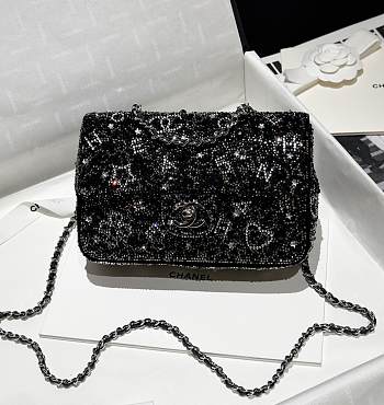 Bagsaaa Chanel Small Flap Bag Black Crystal - 20cm