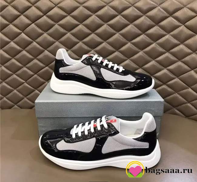 Bagsaaa Prada Patent leather and technical fabric Prada America's Cup sneakers black - 1