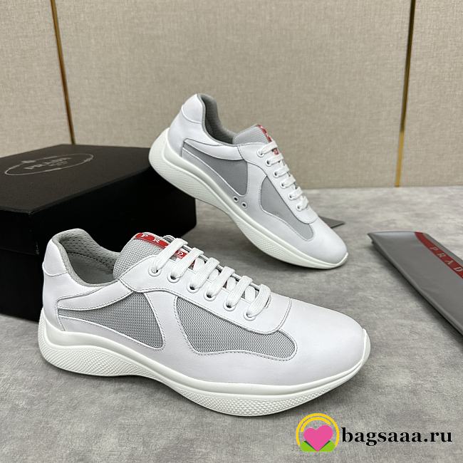 Bagsaaa Prada America's Cup Soft rubber and bike fabric sneakers white - 1