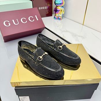 Bagsaaa Gucci Women's GG crystal Gucci Jordaan loafer 835483 black