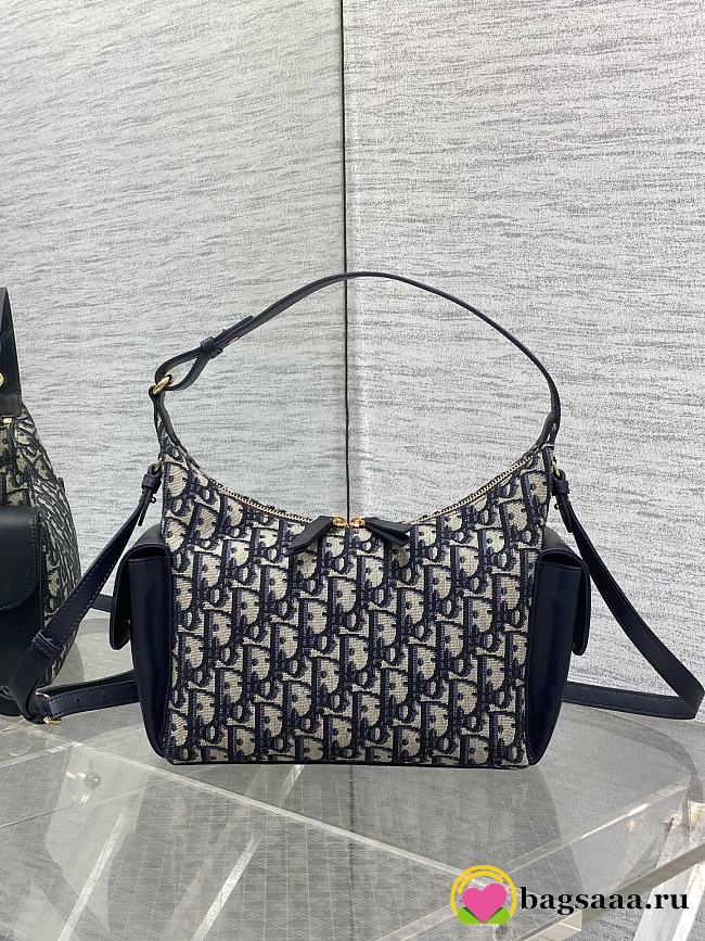 Bagsaaa Dior Medium D-Dream Bag Blue Dior Oblique Jacquard and Smooth Calfskin - 28cm - 1