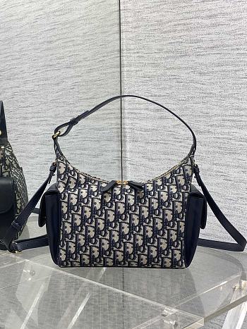 Bagsaaa Dior Medium D-Dream Bag Blue Dior Oblique Jacquard and Smooth Calfskin - 28cm