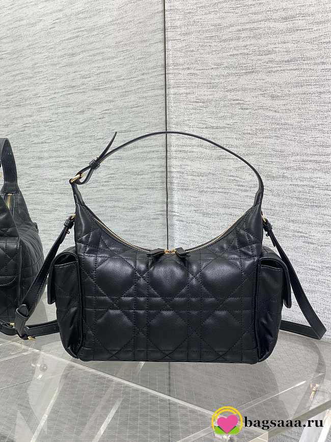 Bagsaaa Dior Medium D-Dream Bag Black Macrocannage Lambskin - 28cm - 1