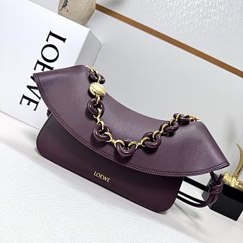 Bagsaaa Loewe Medium Ola bag in smooth calfskin Dark Burgundy - 26cm