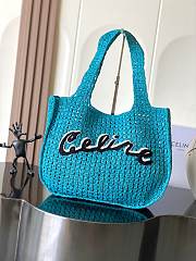 Bagsaaa Celine Large Hobo Panier In Raffia 122492 Cobalt - 53cm - 1