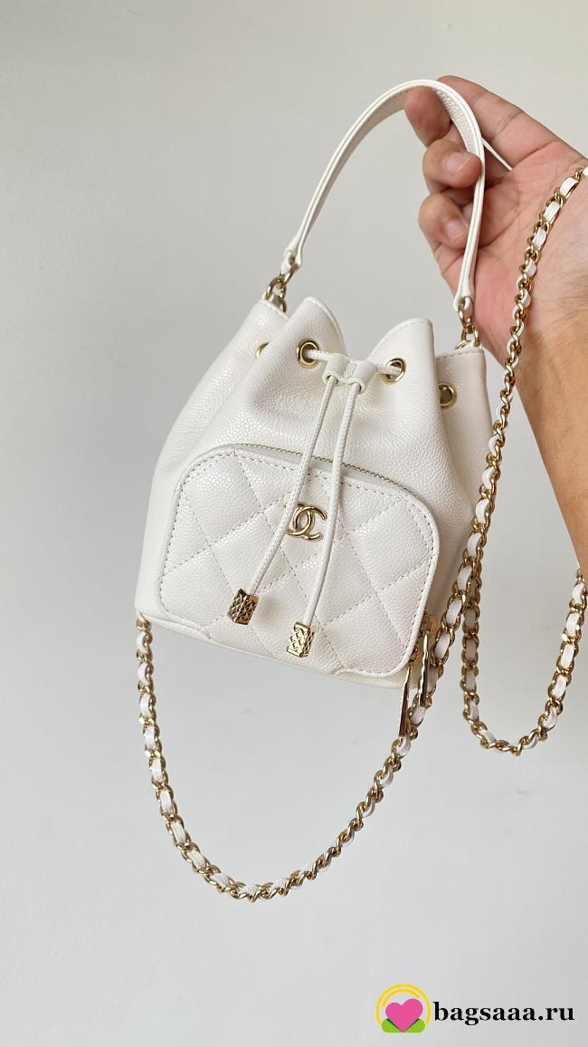 Bagsaaa Chanel Clutch with chain AP4775 White Caviar - 15cm - 1