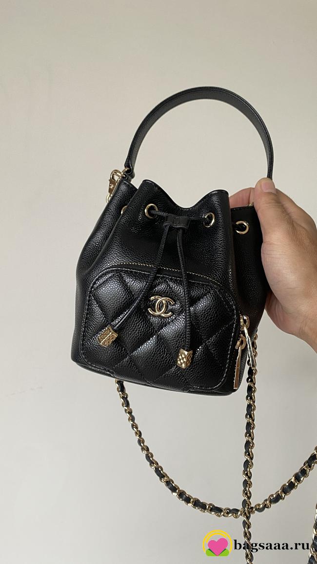 Bagsaaa Chanel Clutch with chain AP4775 Black Caviar - 15cm - 1