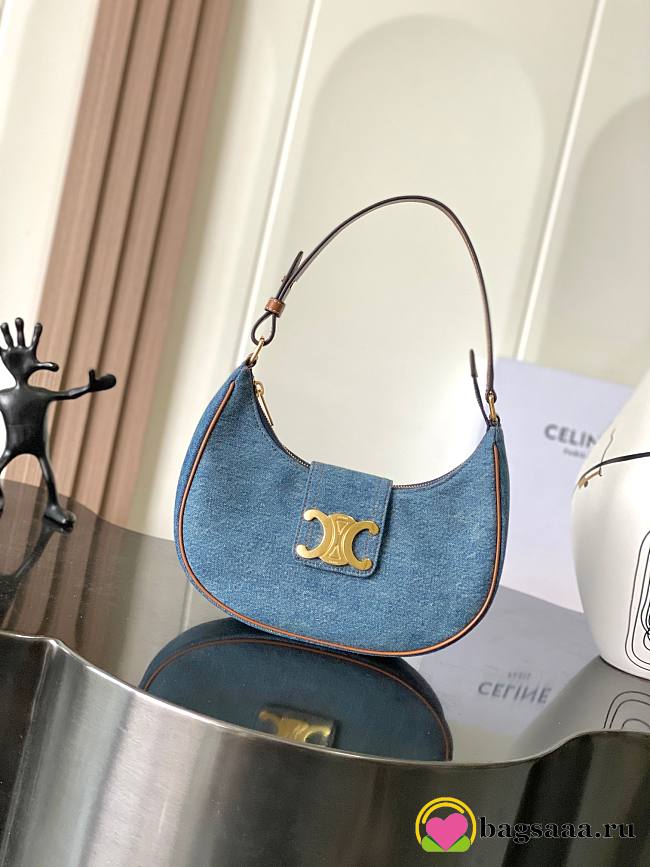 Bagsaaa Celine Medium Ava Triomphe Bag In Denim 114492 - 24.5cm - 1