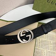 Bagsaaa Gucci Black Belt & Silver - 4cm - 3