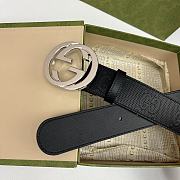 Bagsaaa Gucci Black Belt & Silver - 4cm - 2