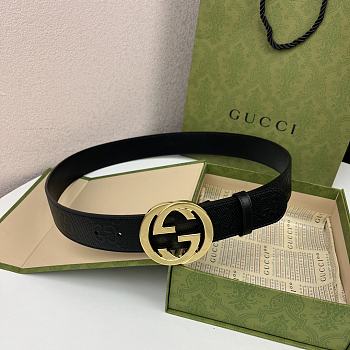 Bagsaaa Gucci Black Belt & Gold - 4cm