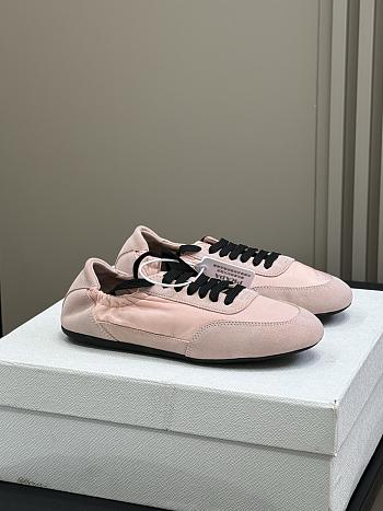 Bagsaaa Prada Collapse Re-Nylon and suede elasticized sneakers pink