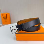 Bagsaaa Hermes Belt Black & Silver - 3.5cm - 3