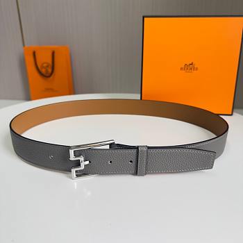 Bagsaaa Hermes Belt Gray & Silver - 3.5cm